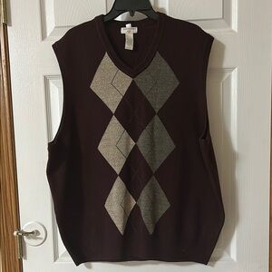 Dockers Men's Argyle Sweater Vest - Maroon and Gray